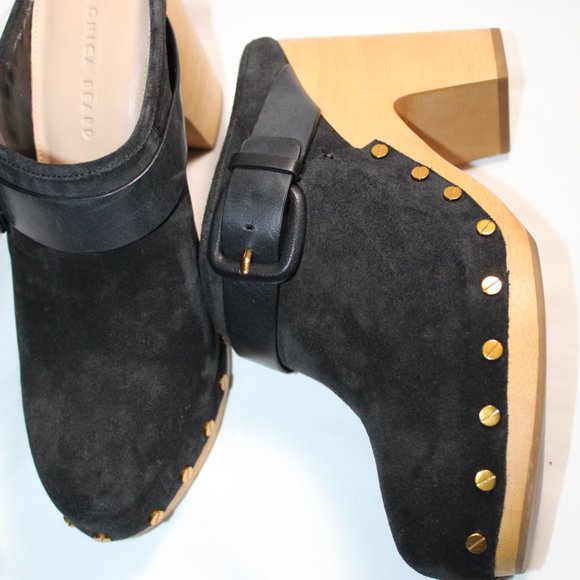 Veronica Beard Black and Tan Mules - Picture 3 of 7